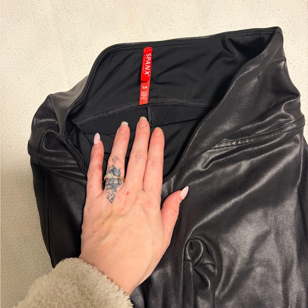 SPANX Black Faux Leather Jacket with Sleek Finish